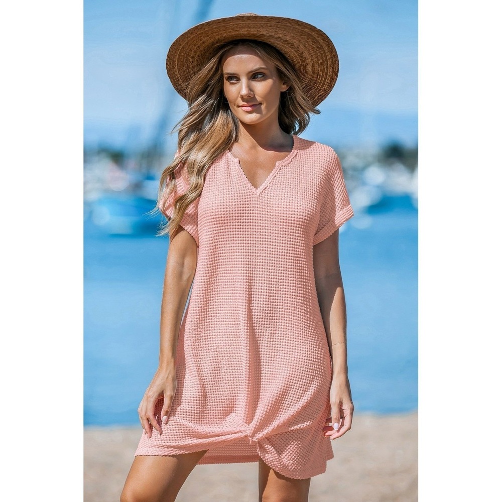 Knit Mini Beach Cover Up Dress Ballet Pink Knit CupShe SMALL NWT
